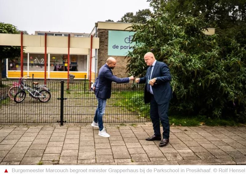 Artikel De Gelderlander: Minister Grapperhaus fietst door Presikhaaf en bezoekt de Parkschool